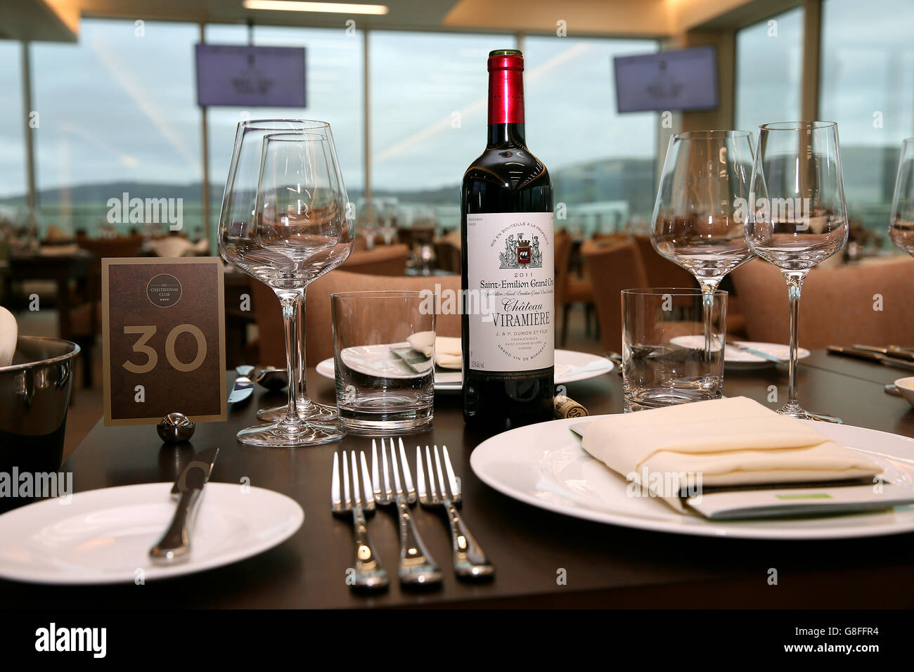 Cheltenham Races - The Open - The Open Sunday. A general view of The Cheltenham Club at Cheltenham Racecourse Stock Photo