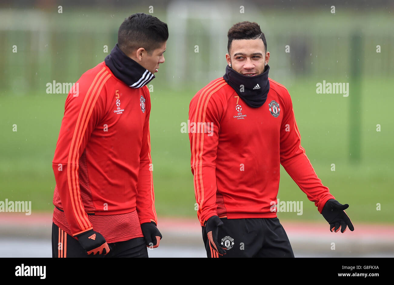 Manchester United Training - UEFA Champions League - Group B - Manchester United v PSV Eindhoven - Aon Training Complex Stock Photo