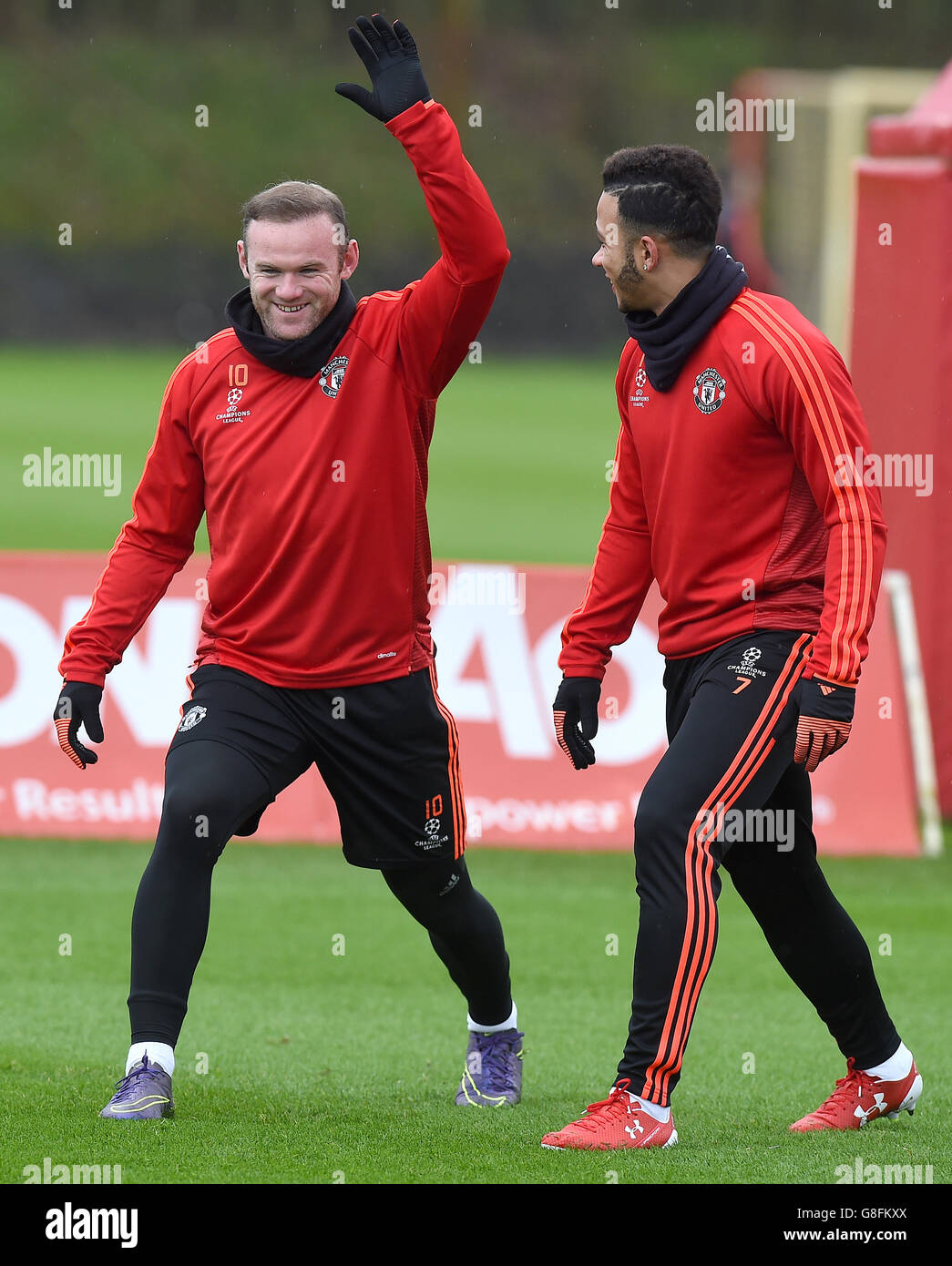 Manchester United Training - UEFA Champions League - Group B - Manchester  United v PSV Eindhoven - Aon Training Complex Stock Photo - Alamy