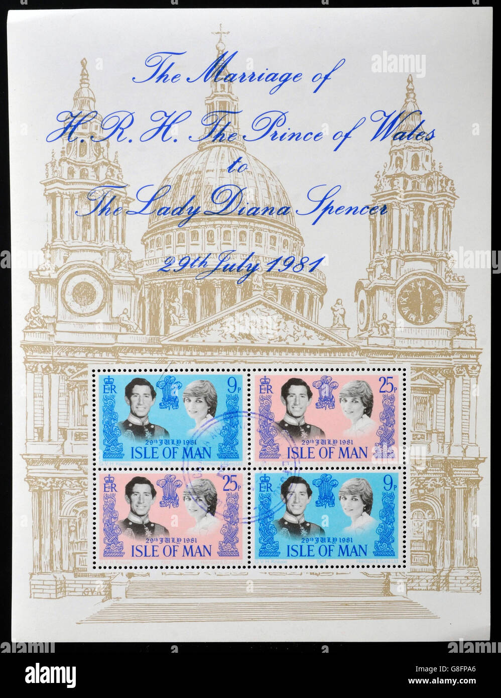 ISLE OF MAN CIRCA 1981 Stamp celebrating the Royal Wedding of Prince