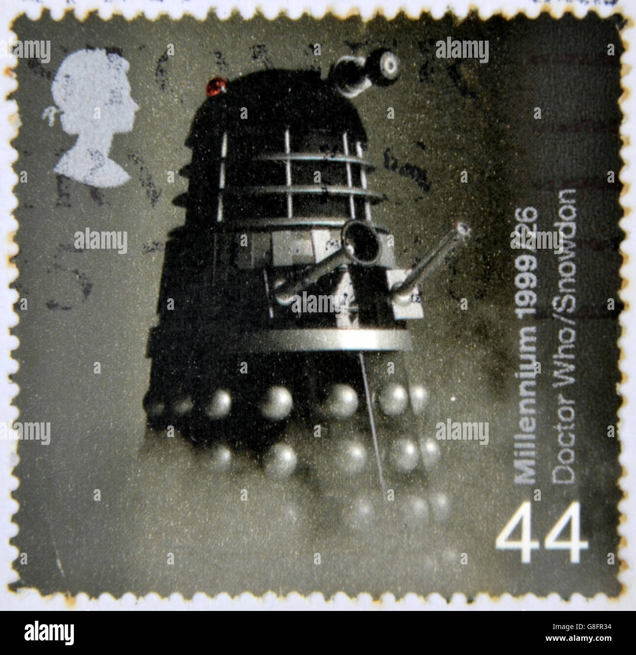 UNITED KINGDOM - CIRCA 1999: A stamp printed in Great Britain shows Doctor Who, Dalek, circa 1999 Stock Photo