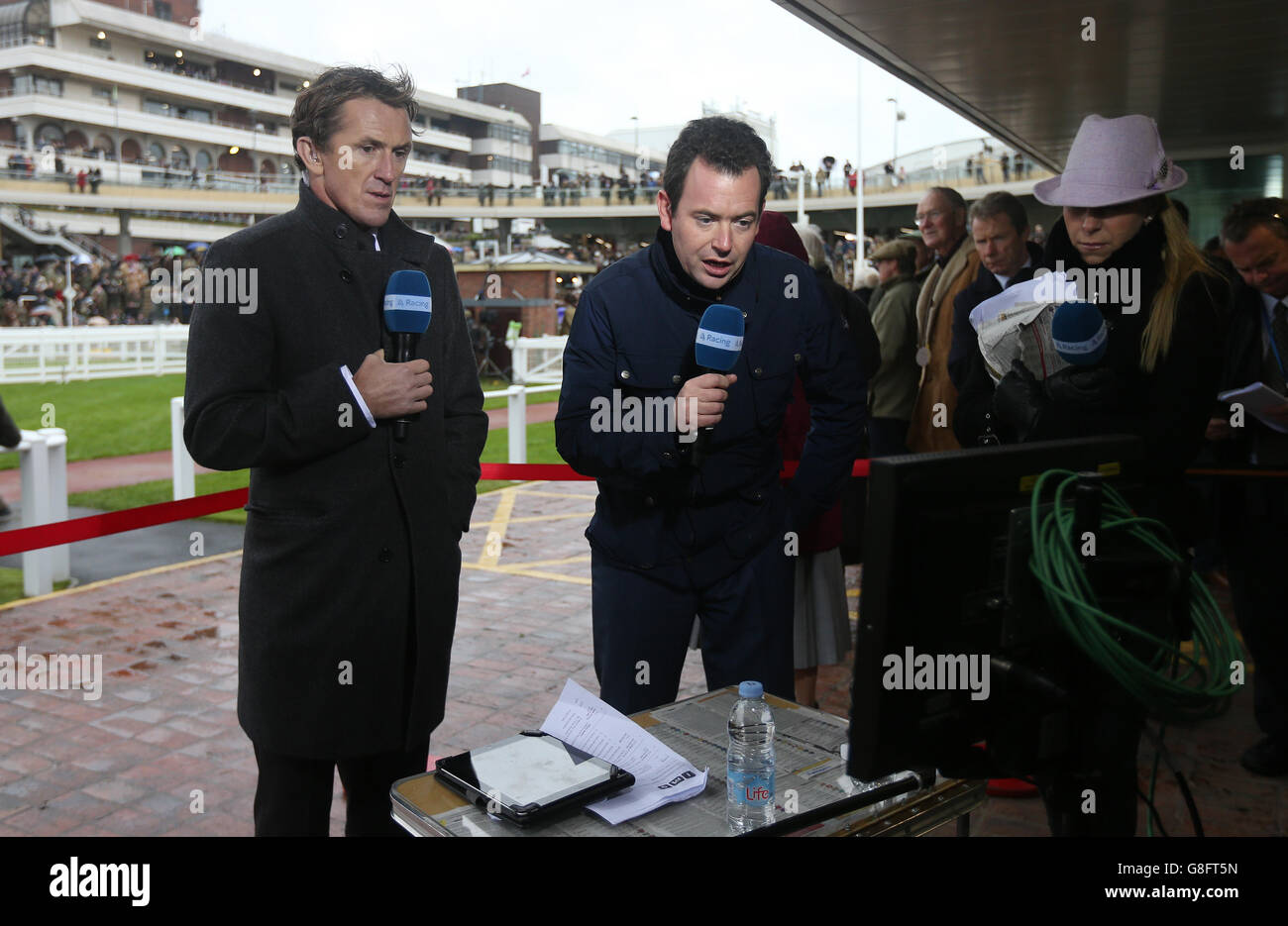 Cheltenham Races - The Open - Paddy Power Gold Cup Day. Tony McCoy in his role as Channel 4 pundit during day two of The Open at Cheltenham racecourse, Cheltenham. Stock Photo