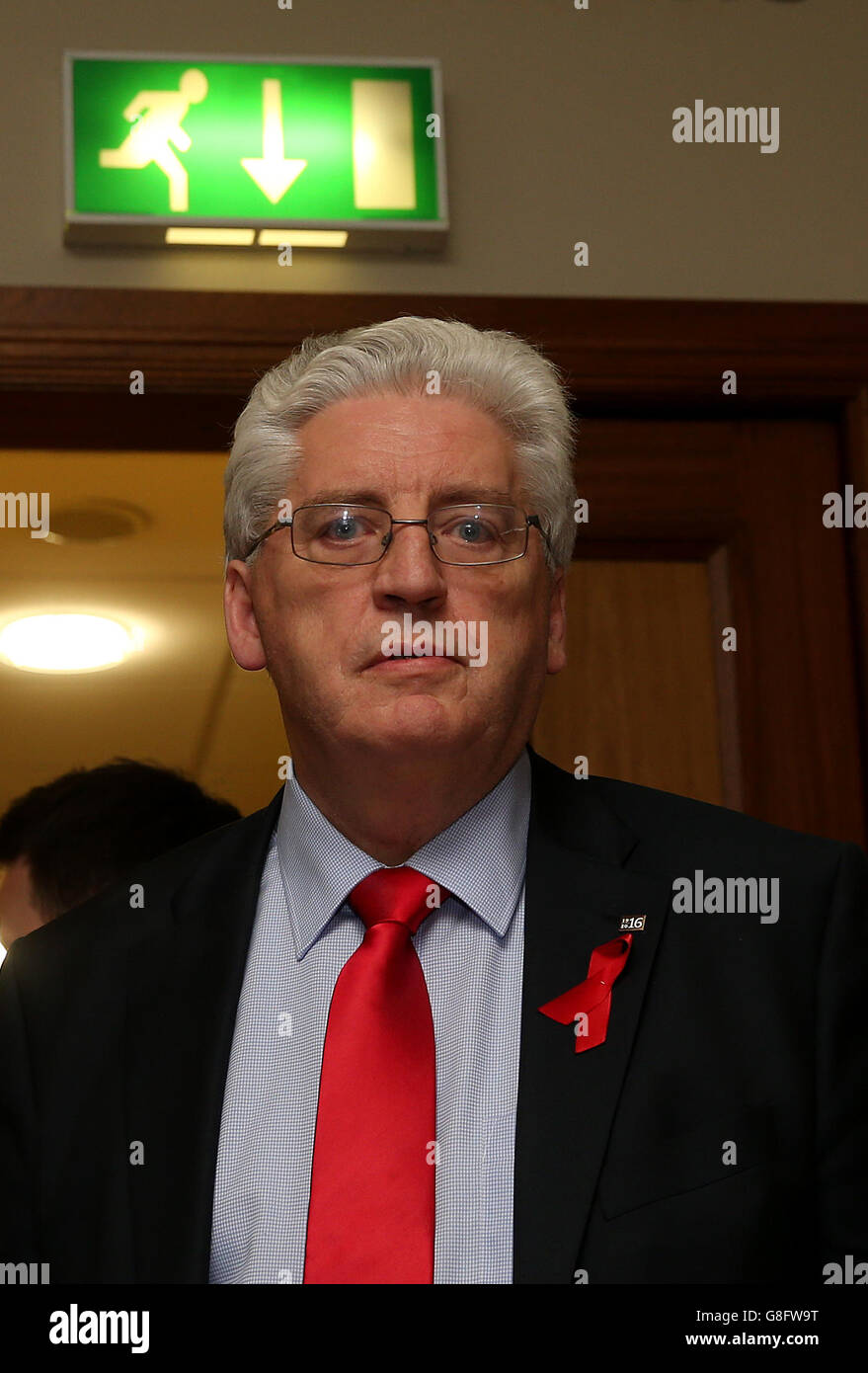 Outgoing Social Democratic and Labour Party (SDLP) leader Alasdair McDonnell at the Armagh City Hotel, Armagh, ahead of the announcement of the results of the leadership contest. Stock Photo