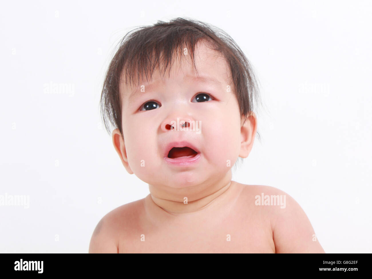 Cute asian baby isolated on white. Stock Photo