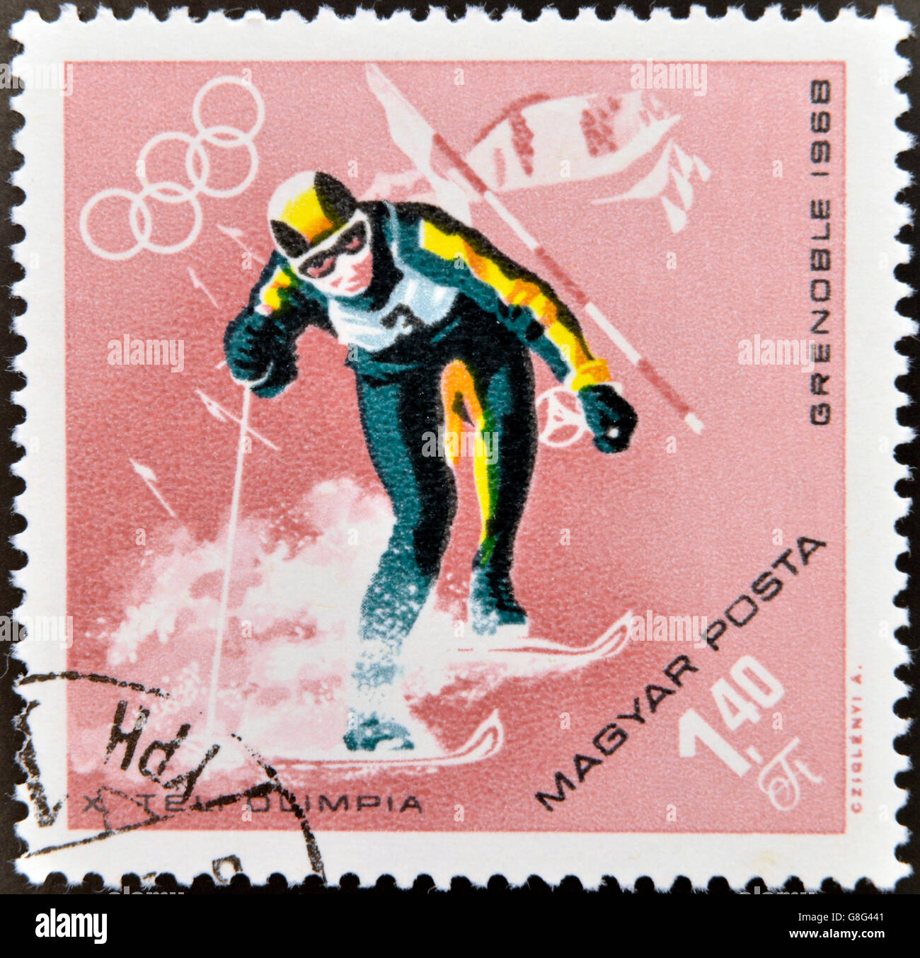 Hungary stamp winter sport hires stock photography and images Alamy