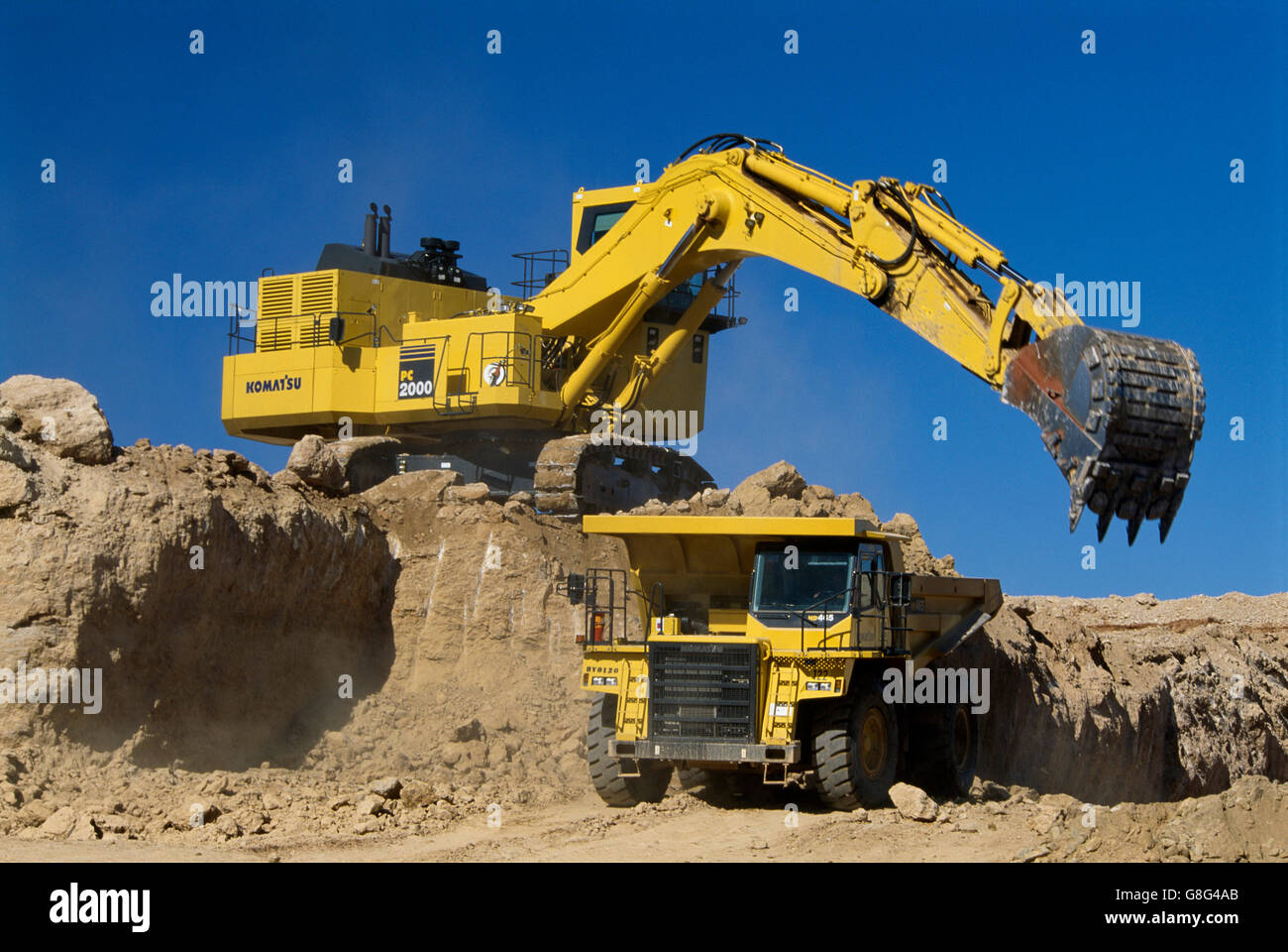 South Africa Diamond mining PC 2000 Komatso. Stock Photo