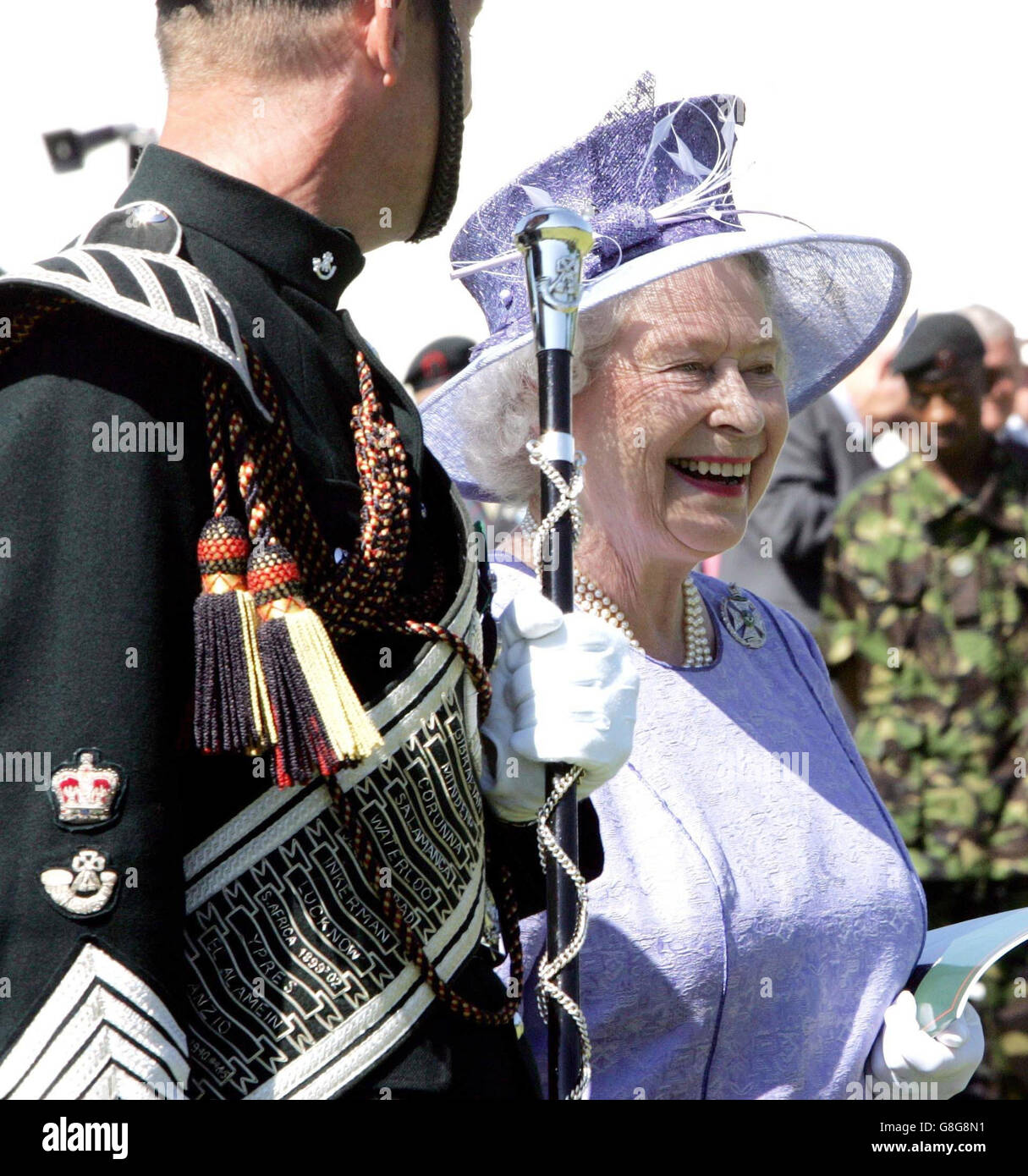 Queen Elizabeth II visits the Royal Green Jackets Winchester Stock