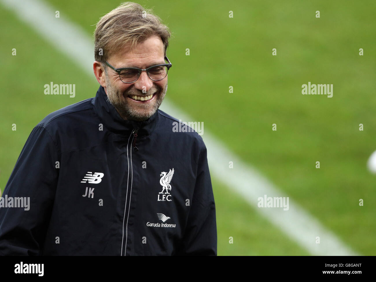 Liverpool manager Jurgen Klopp before the Barclays Premier League match at St James' Park, Newcastle. Stock Photo