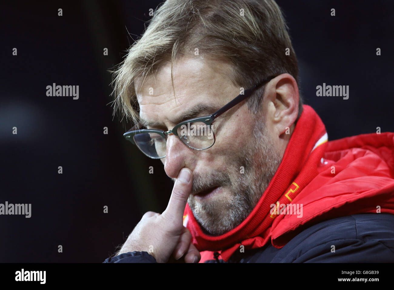 Liverpool manager Jurgen Klopp during the Barclays Premier League match at St James' Park, Newcastle. Stock Photo