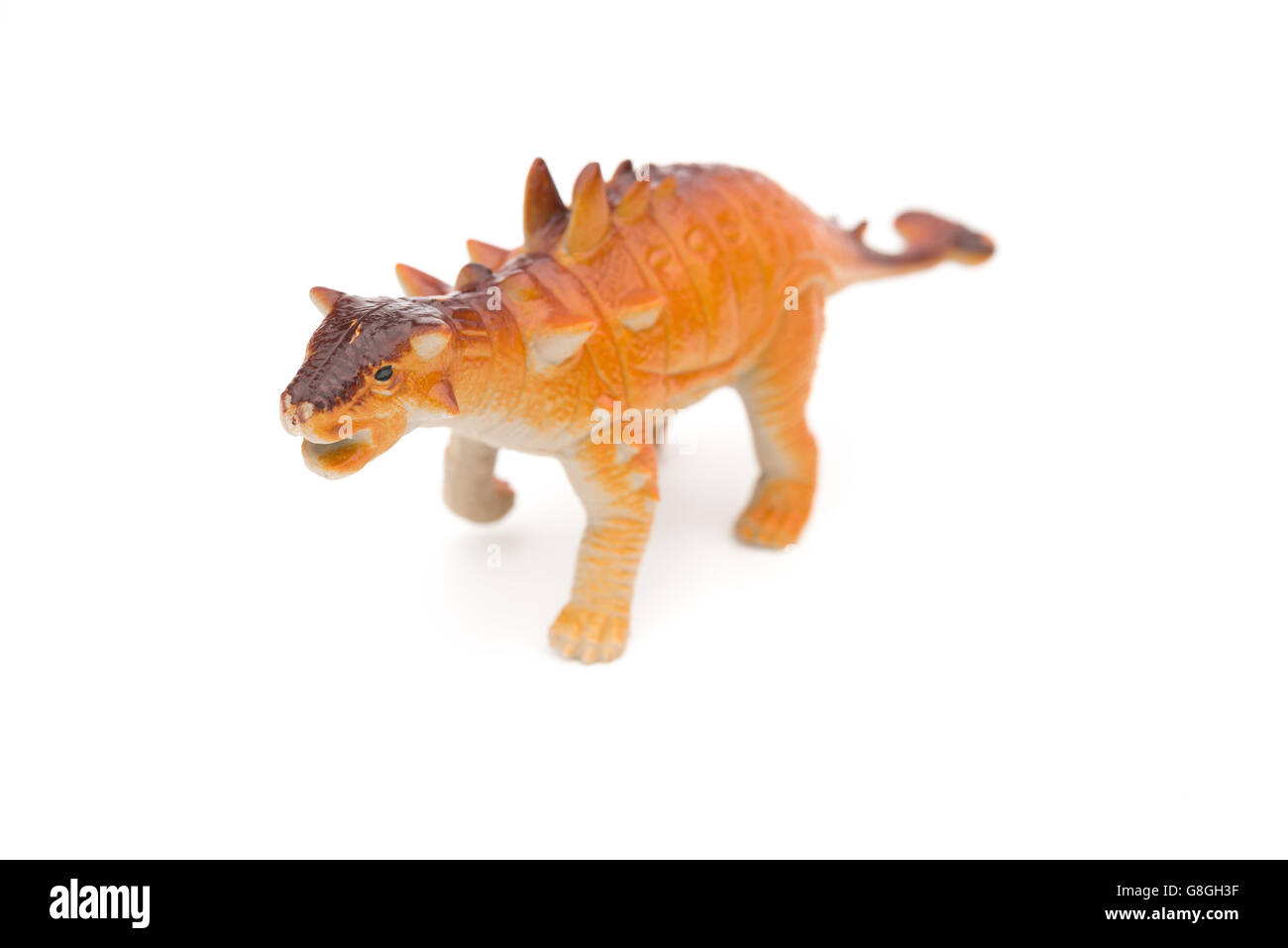 orange Pinacosaurus toy on a white background Stock Photo - Alamy