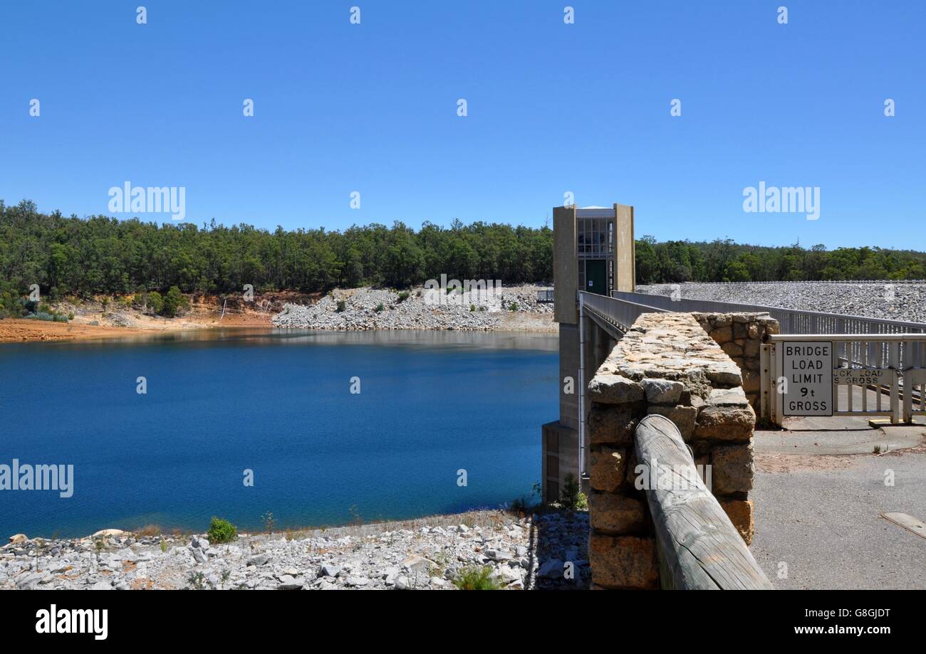 Serpentine Dam in Serpentine National Park with river, trees and
