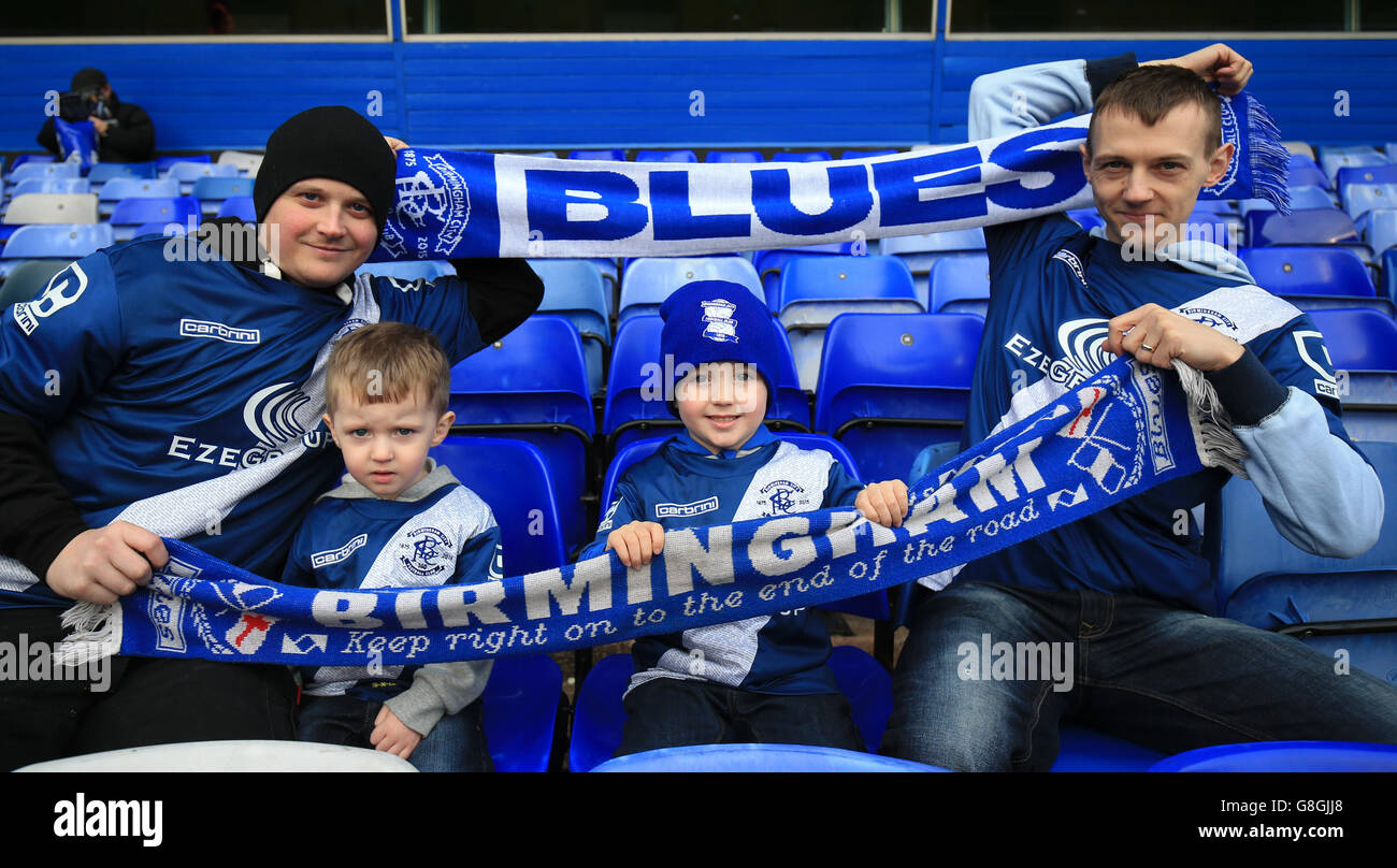 Birmingham City v Milton Keynes Dons - Sky Bet Championship - St Andrews. Birmingham City supporters take their seats in the stand for the game against Milton Keynes Dons. Stock Photo