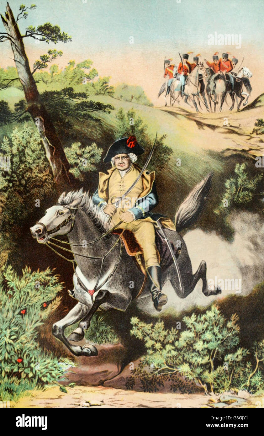 General Israel Putnam's Daring Ride, American Revolutionary War Stock Photo