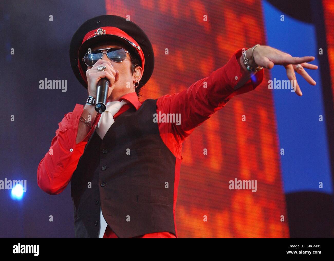 LIVE8 Concert - Hyde Park - Velvet Revolver. Velvet Revolver performing on stage. Stock Photo