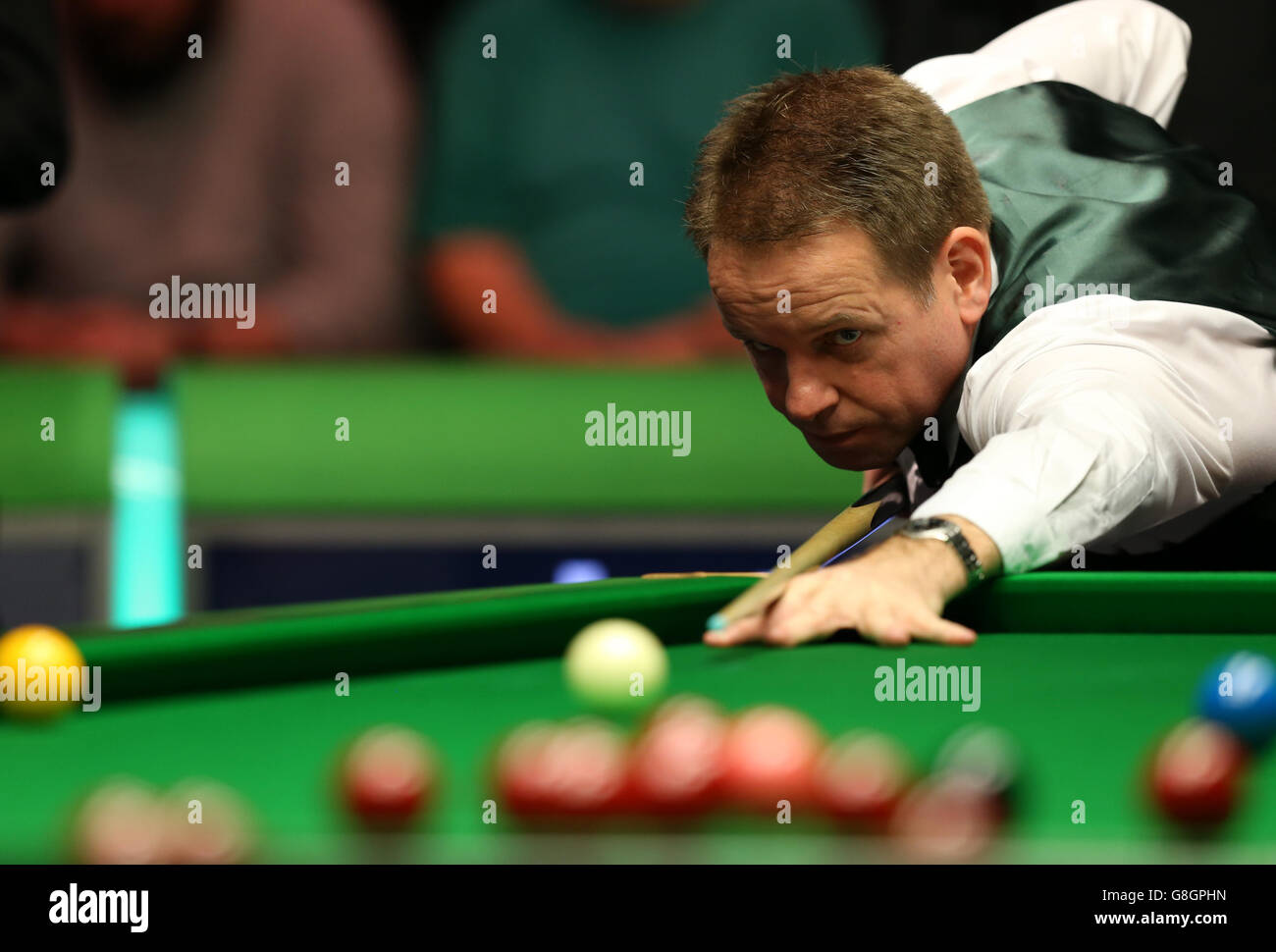 Joe Swail in action against Martin Gould during day nine of the 2015 Betway UK Snooker Championship at The York Barbican, York. PRESS ASSOCIATION Photo. Picture date: Thursday December 3, 2015. See PA story SNOOKER York. Photo credit should read: Simon Cooper/PA Wire Stock Photo