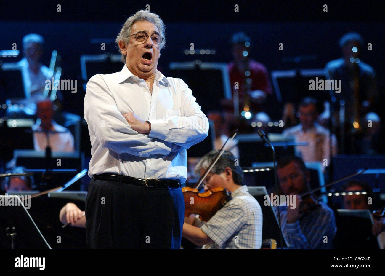Opera singer Placido Domingo during rehearsals for Wagner's Die Walkure, at the Royal Albert Hall. Stock Photo
