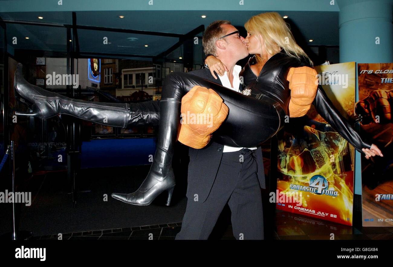 Fantastic Four UK Premiere - Vue Cinema - Leicester Square. Vic Reeves and Nancy Sorrell. Stock Photo