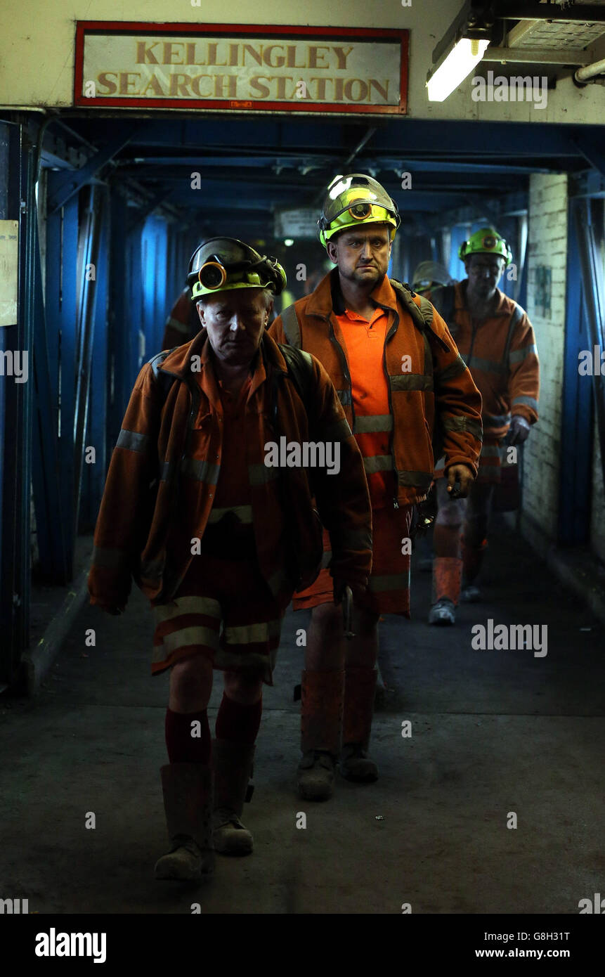 Miners Come Off The Last Shift At Kellingley Colliery In Knottingley
