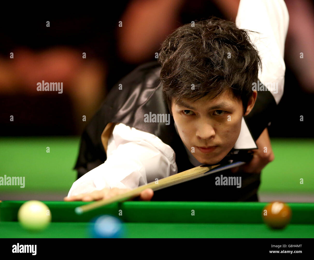 Thepchaiya Un-Nooh during his match against Neil Robertson during day seven of the 2015 Betway UK Snooker Championship at The York Barbican, York. Stock Photo