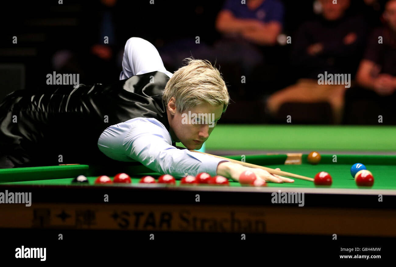 Neil Robertson during his match against Thepchaiya Un-Nooh during day seven of the 2015 Betway UK Snooker Championship at The York Barbican, York. Stock Photo