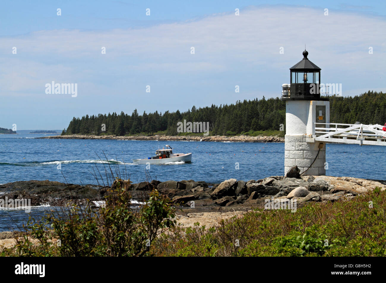 Point Marshall Light, Port Clyde, Maine, USA Stock Photo