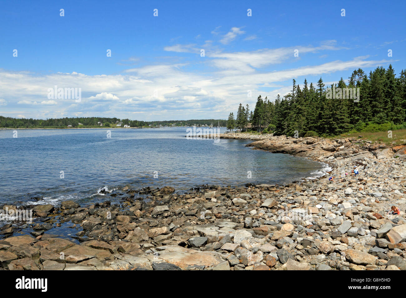 The shoreline at Port Clyde, Maine, USA Stock Photo