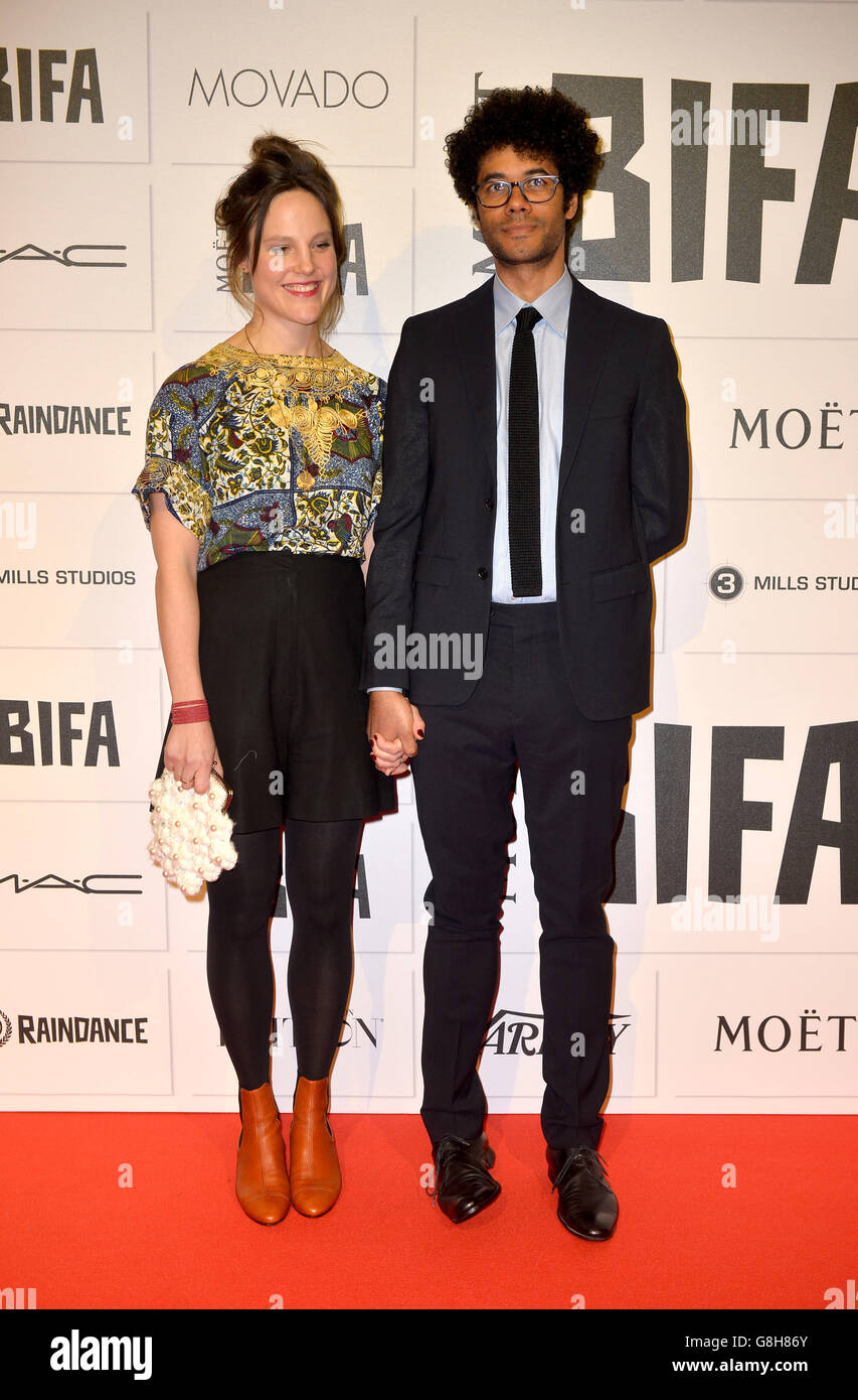 Lydia Fox and Richard Ayoade arrives at the Moet British Independent