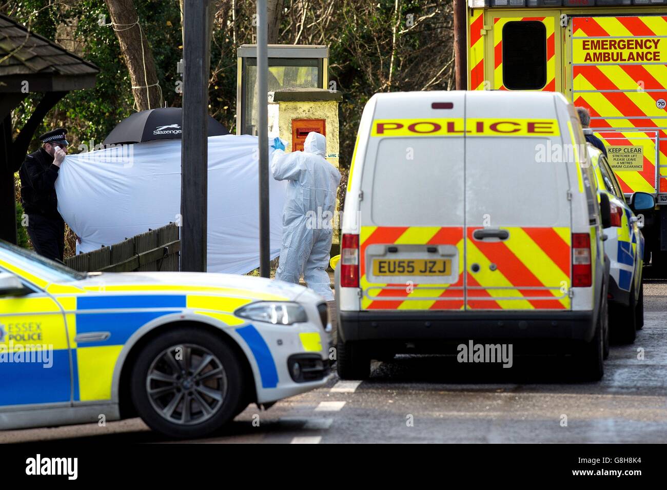 Police hunt killer after man shot in Essex Stock Photo - Alamy