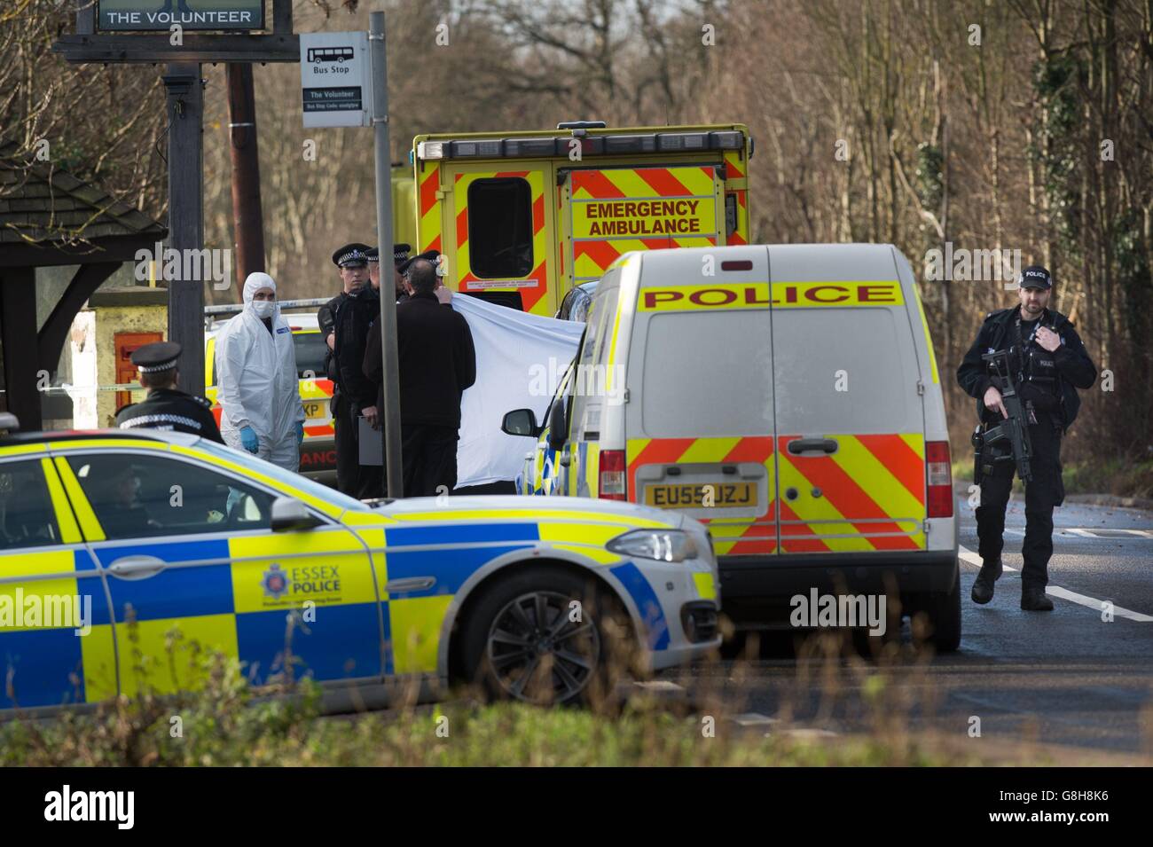 Police hunt killer after man shot in Essex Stock Photo - Alamy