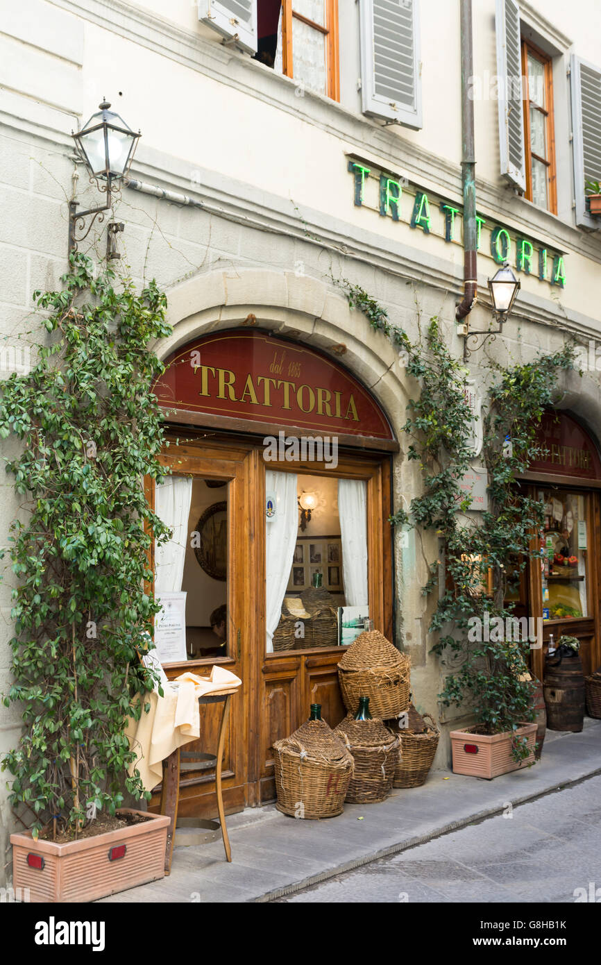 Trattoria in Florence, Tuscany, Italy Stock Photo