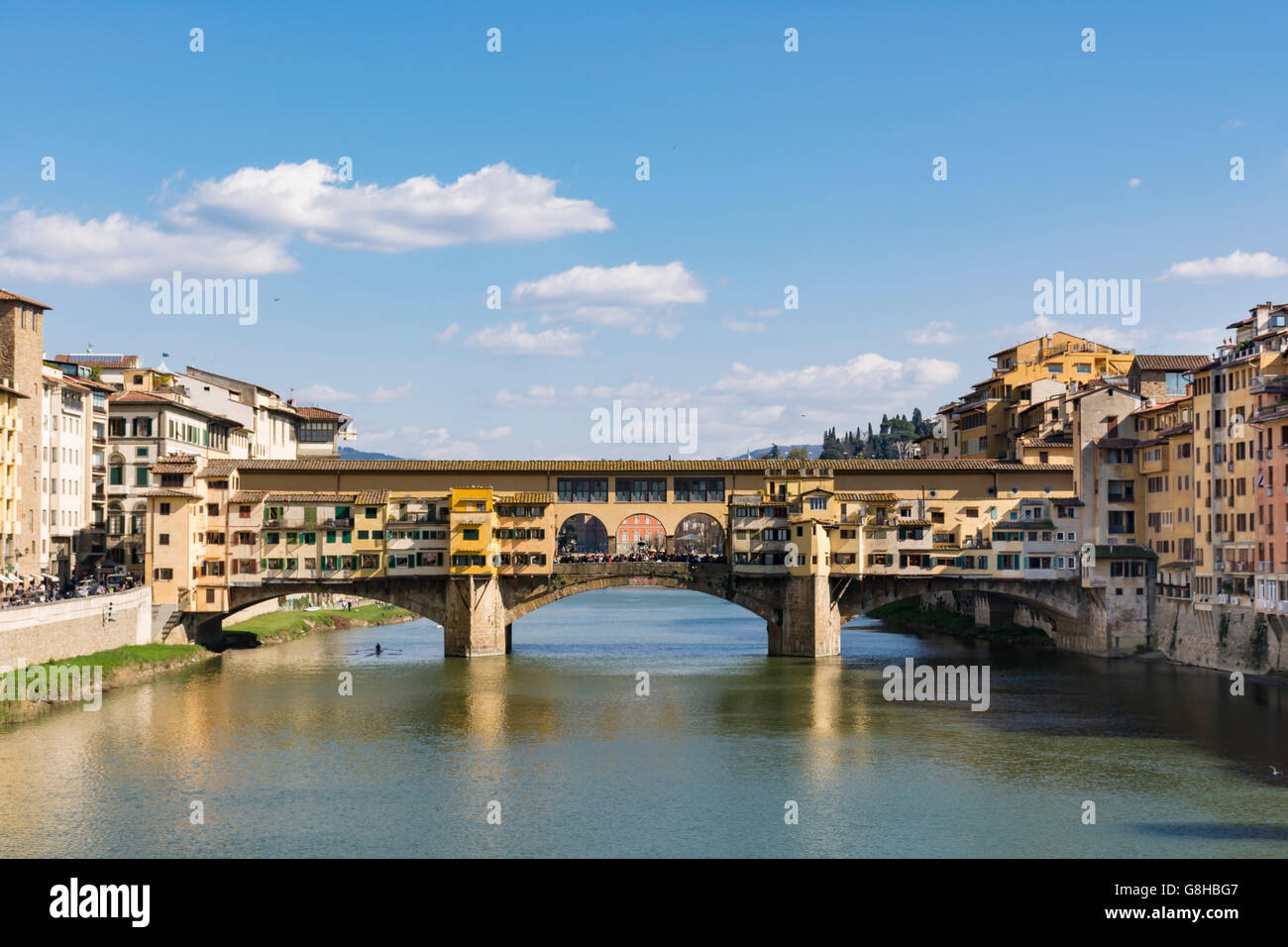 Ponte Vecchio bridge over Arno river, Florence, Tuscany, Italy, Europe Stock Photo