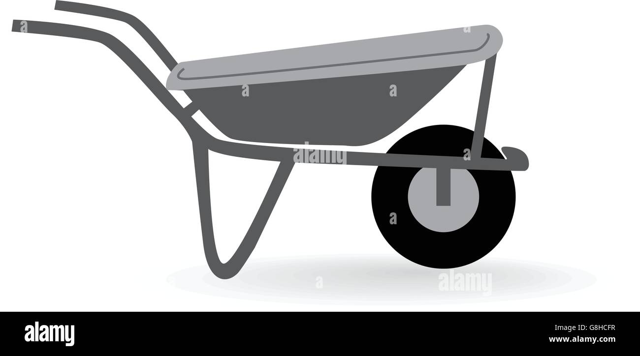 Construction cart gray on white background Vector illustration Stock ...