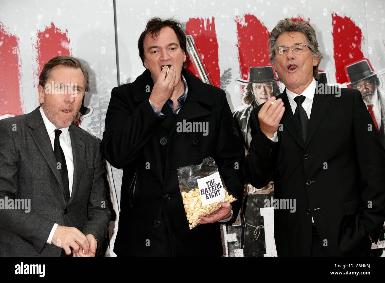 Tim Roth, Quentin Tarantino and Kurt Russell attending the premiere of ...