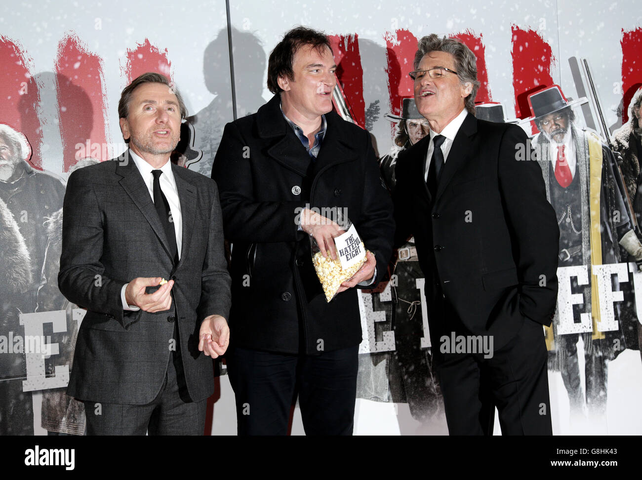 Tim Roth, Quentin Tarantino and Kurt Russell attending the premiere of ...