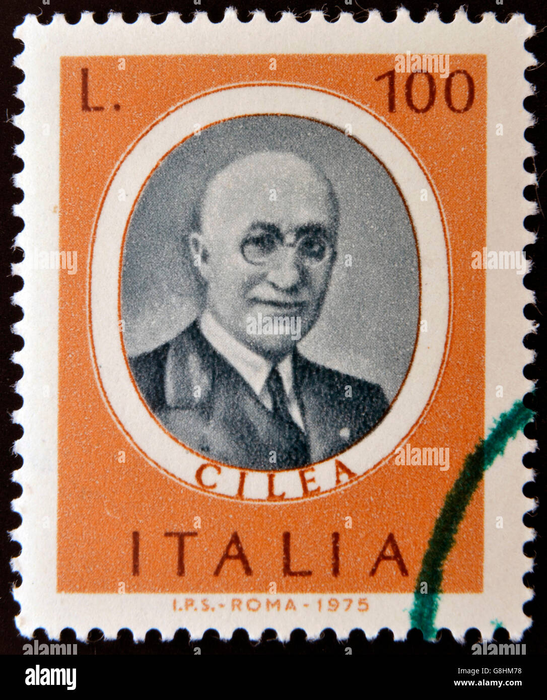 ITALY - CIRCA 1975: stamp printed in Italy, dedicated to Famous musicians shows Francesco Cilea, circa 1975 Stock Photo