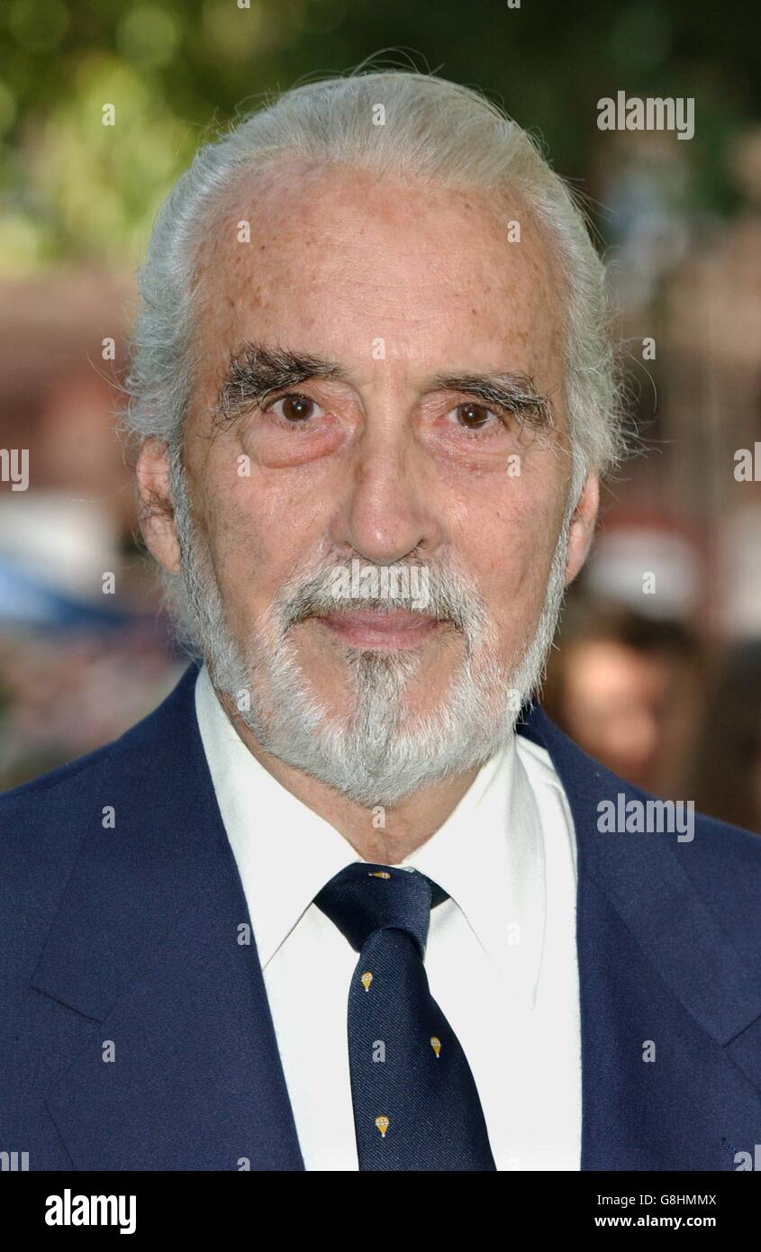 Premiere - Charlie and the Chocolate Factory - Leicester Square. Christopher  Lee Stock Photo - Alamy