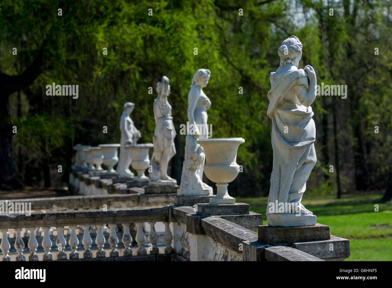 Statues in the park of Arkhangeskoye estate near Moscow, Russia Stock Photo