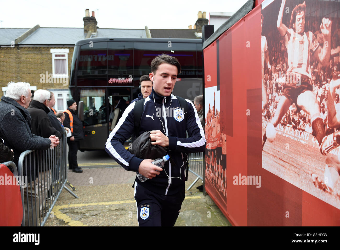Huddersfield Town's Benjamin Chilwell arrives at Griffin Park before