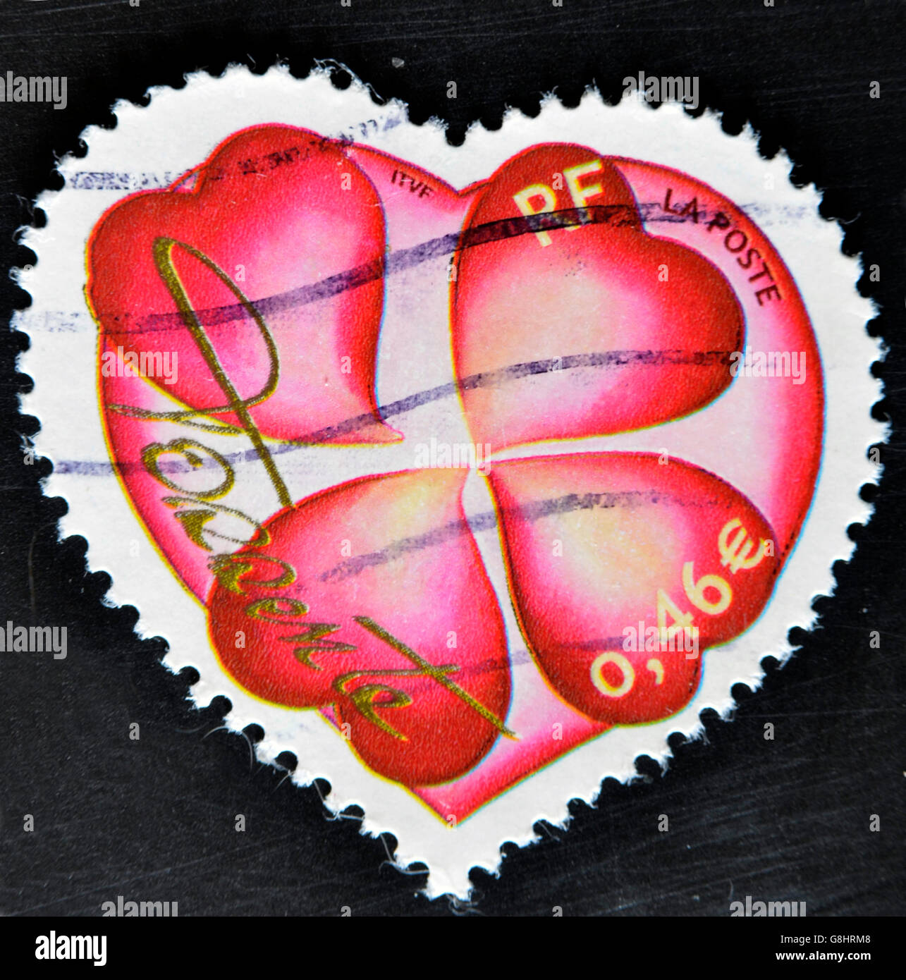 FRANCE - CIRCA 2003: A stamp printed in France shows a heart by Torrente, circa 2003 Stock Photo
