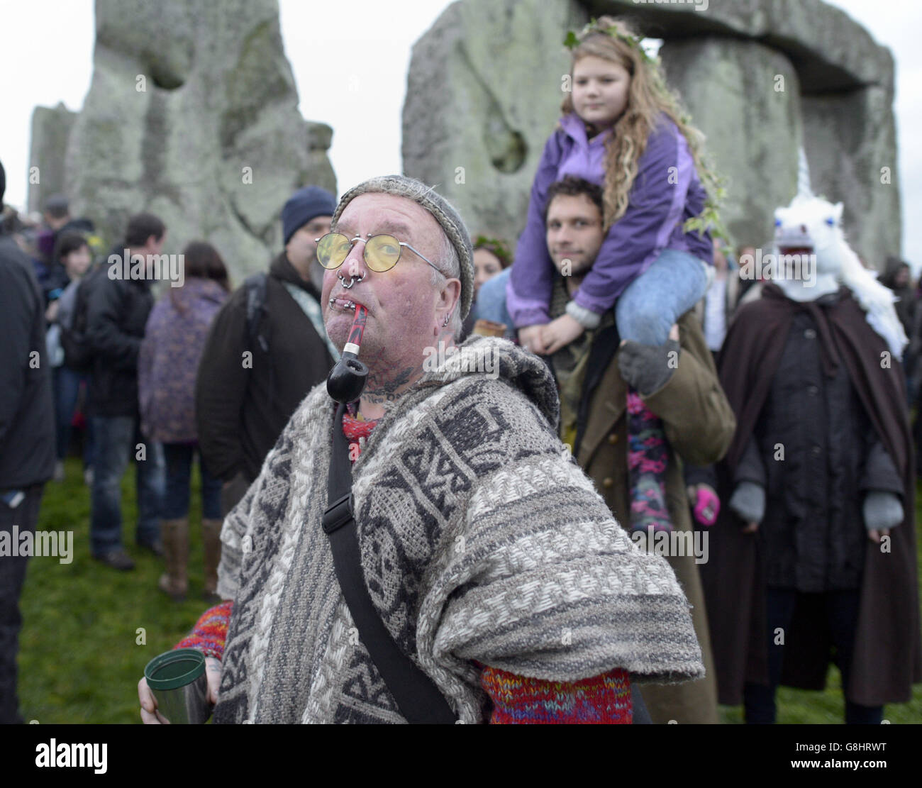 People gather at Stonehenge in Wiltshire on the Winter Solstice to ...