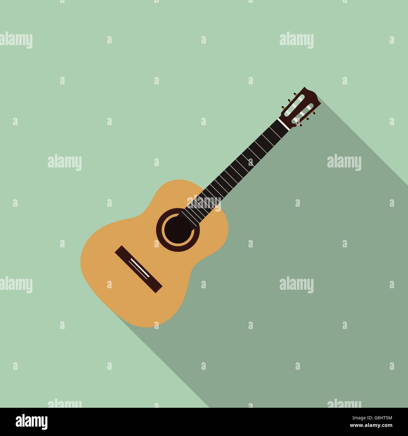 Acoustic guitar flat design vector illustration Stock Vector Image ...
