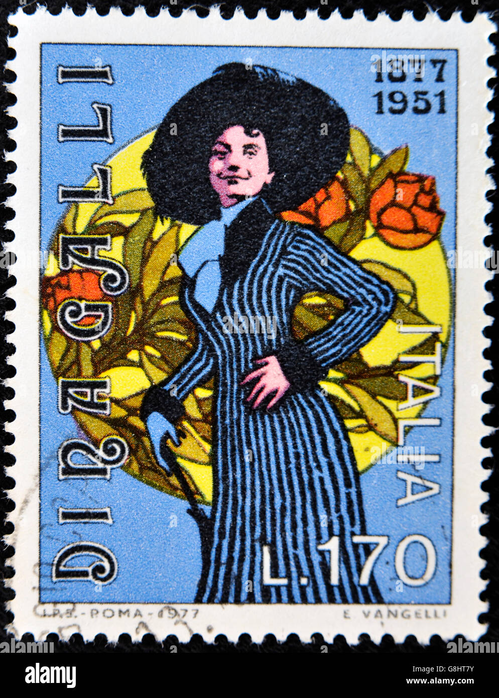 ITALY - CIRCA 1977: A stamp printed in Italy shows Dina Galli Stock Photo