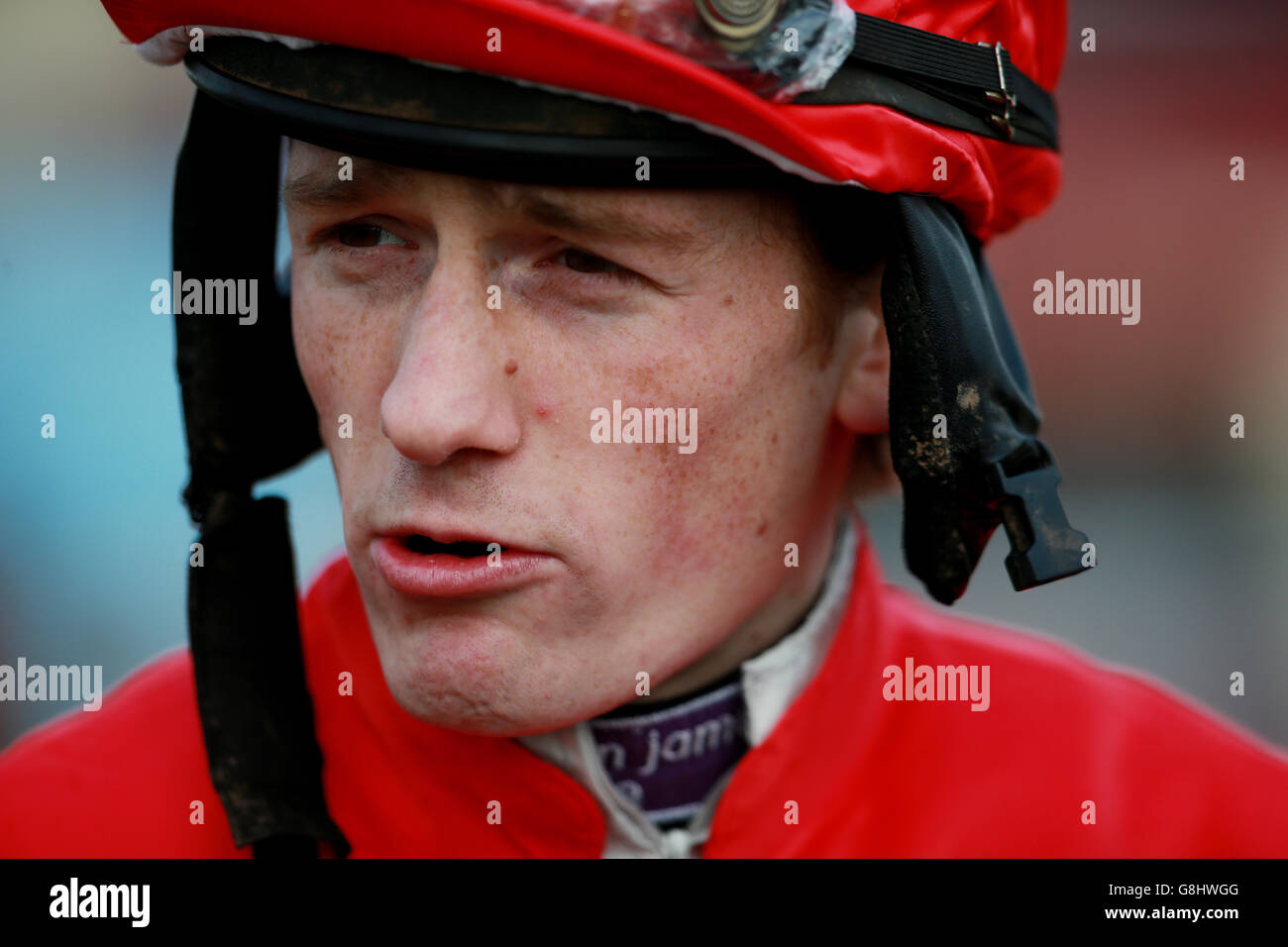 Towcester Races. Jockey Sam Twiston-Davies at Towcester Racecourse. Stock Photo