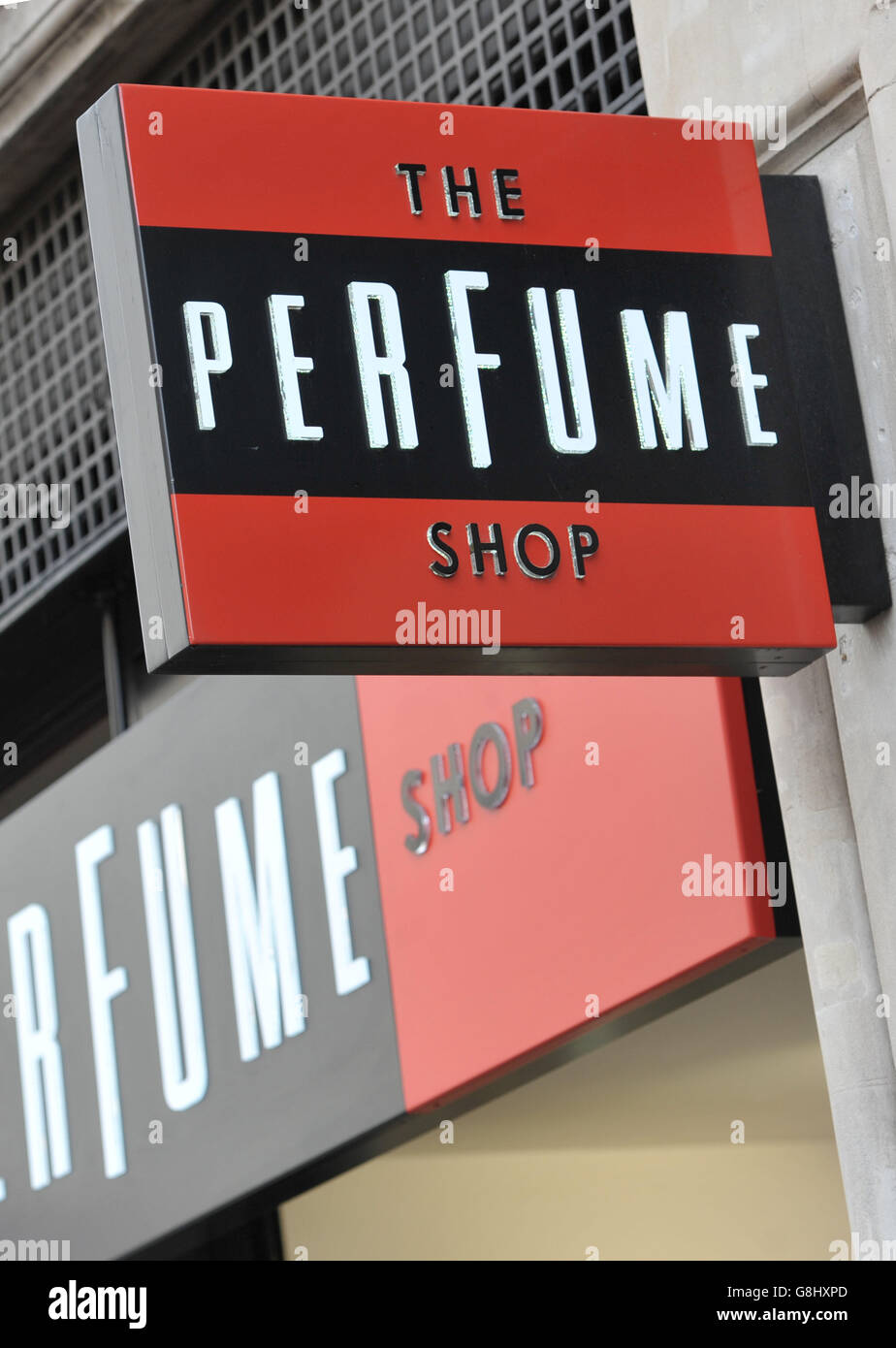 A shop sign for The Perfume Shop in central London Stock Photo Alamy