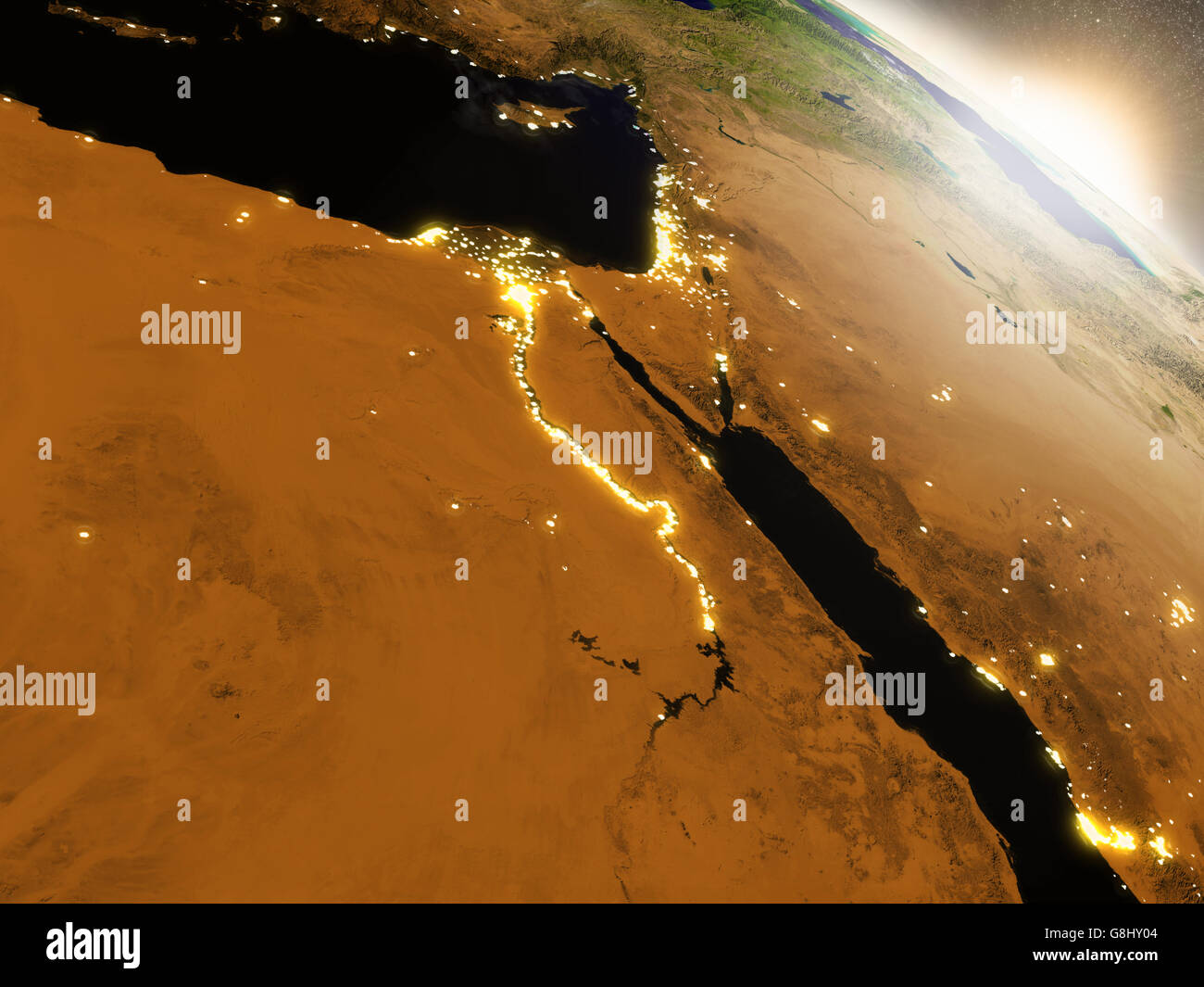 Egypt satellite map hi-res stock photography and images - Alamy