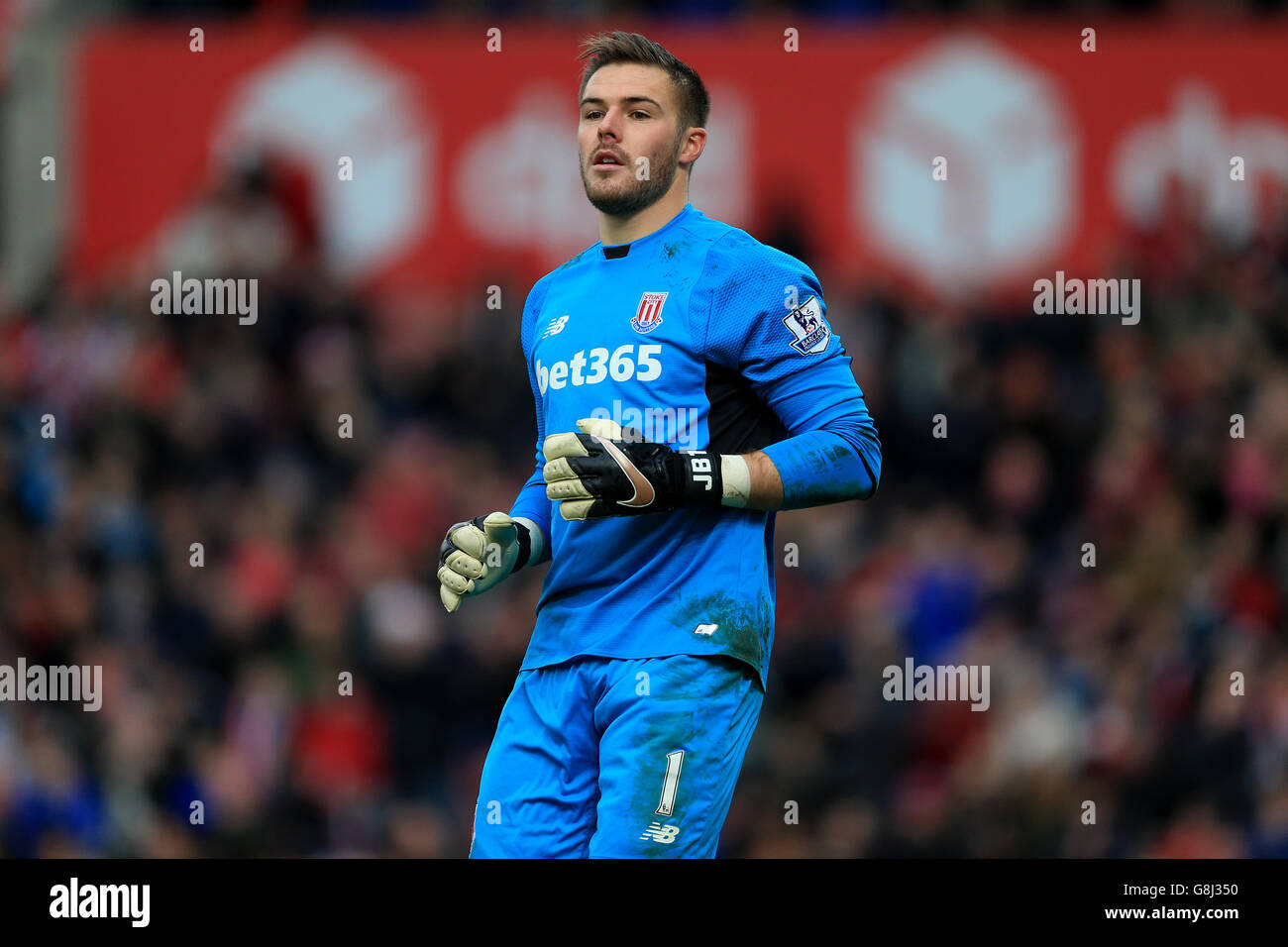 Stoke City v Manchester United - Barclays Premier League - Britannia Stadium. Stoke City's Jack Butland Stock Photo