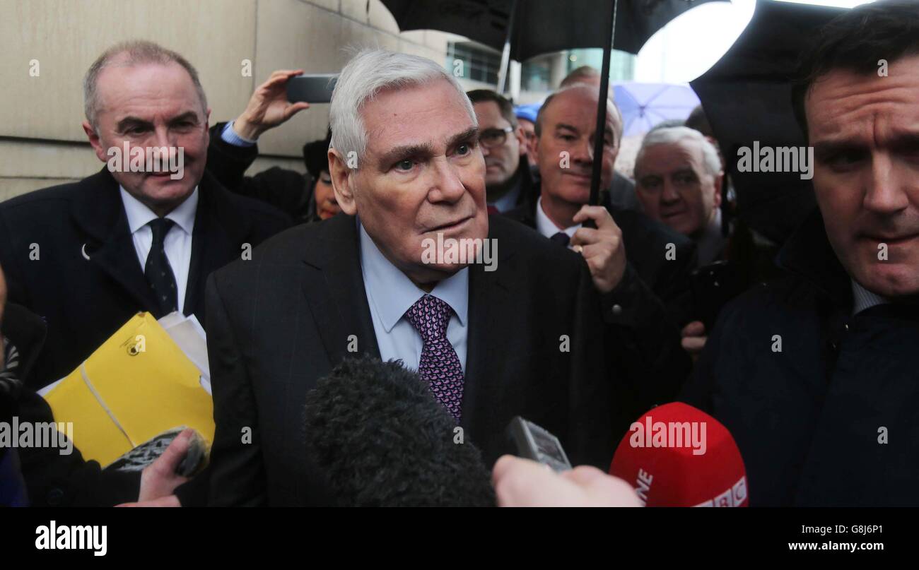 Evangelical preacher Pastor James McConnell leaving Belfast Magistrates' Court after being found not guilty of making grossly offensive remarks during a sermon in which he described Islam as 'heathen' and 'satanic'. Stock Photo