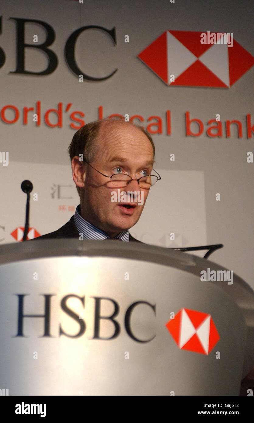 Hsbc interim results press briefing hires stock photography and images