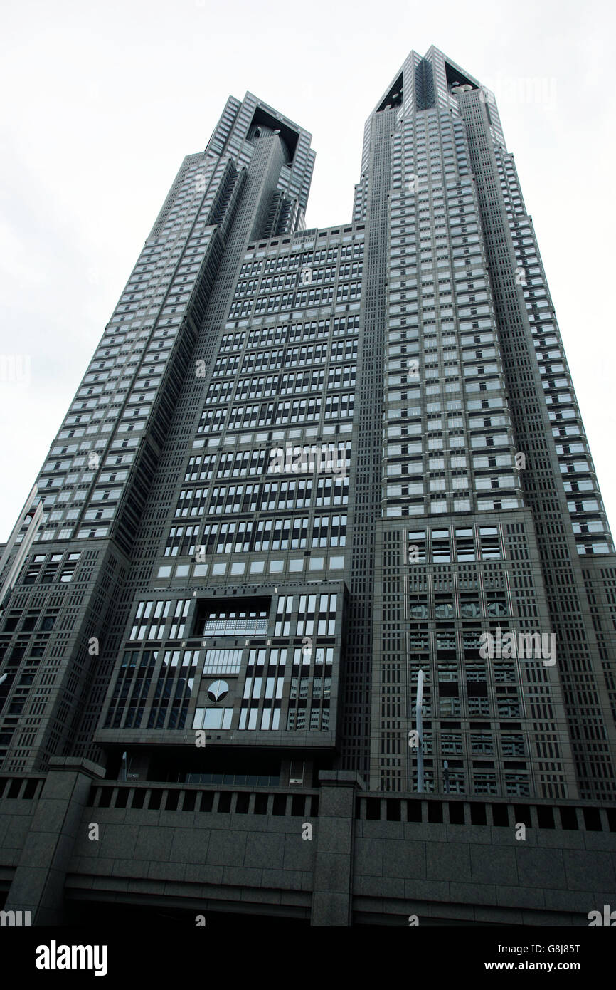 It's a photo of The Tokyo Metropolitan Government Building in Japan. It looks like Notre-Dame of Paris Stock Photo