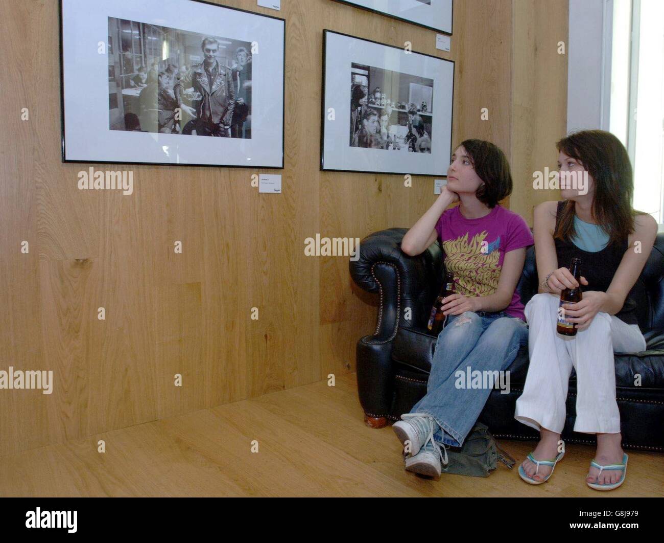 Rockers & Racers photography exhibition Launch - Ace Cafe Stock Photo ...